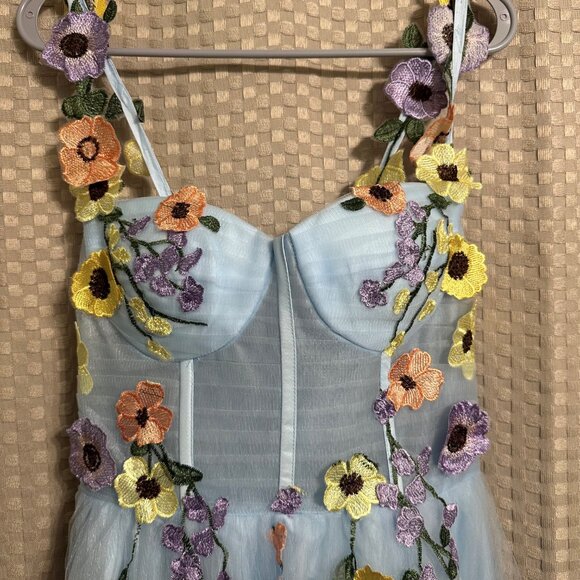 L- Soft Blue Cocktail/Fairycore Dress - Picture 2 of 4